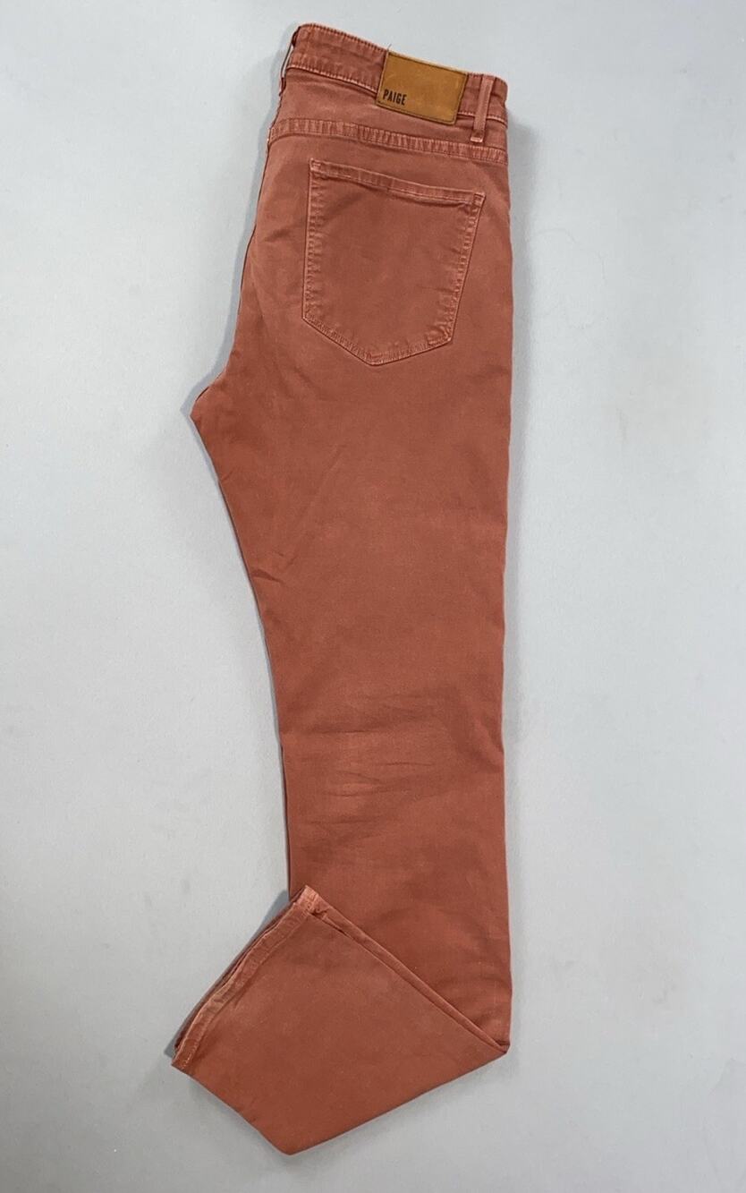 Paige Normandie Straight Lightweight Stretch Canvas Jeans in Tawny Henna. 32X33.